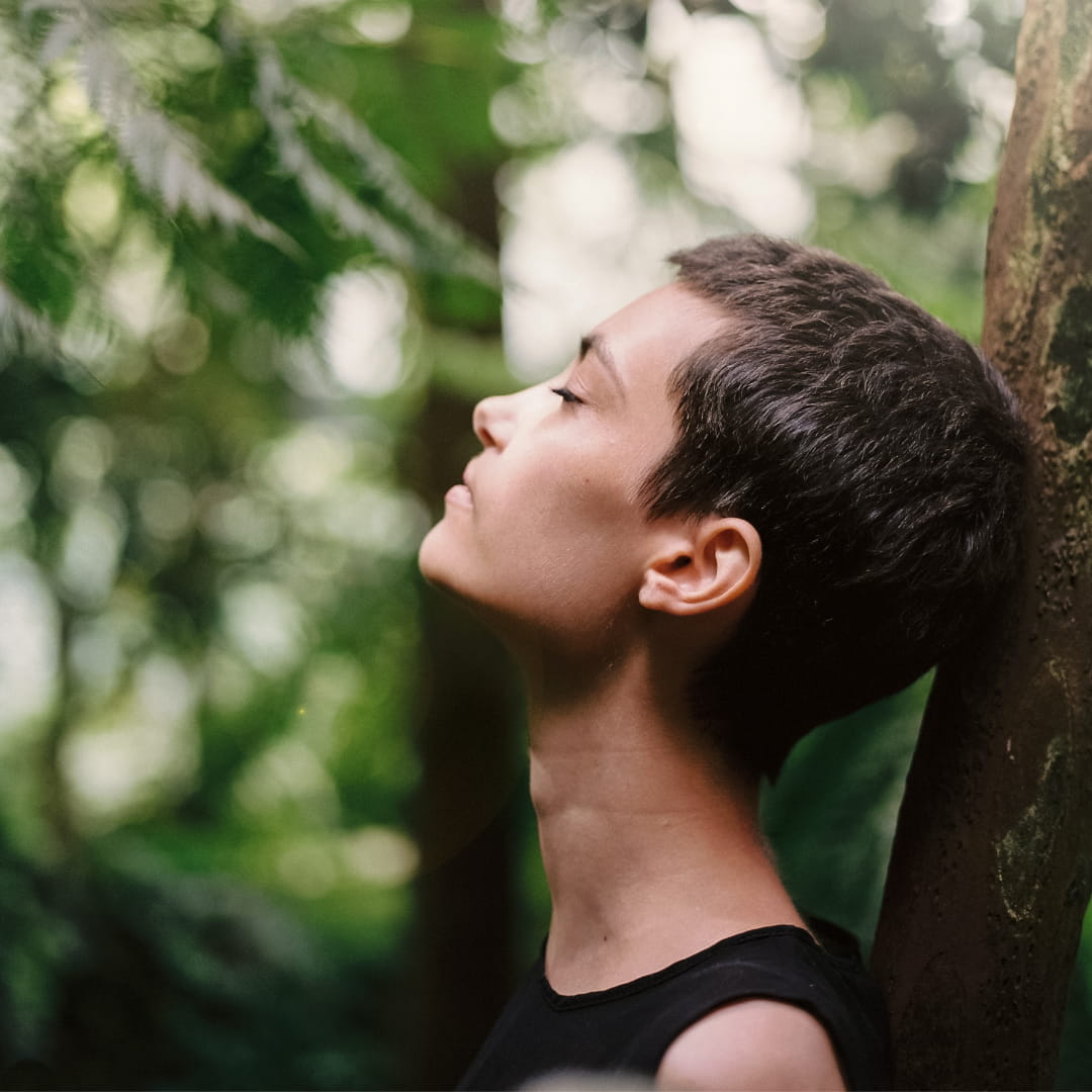 Woman in forest